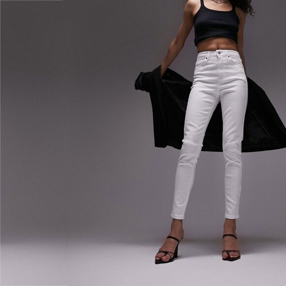 Topshop Denim - 2/$30 Topshop Jamie High Rise Skinny White Ankle Cropped W30 #9312